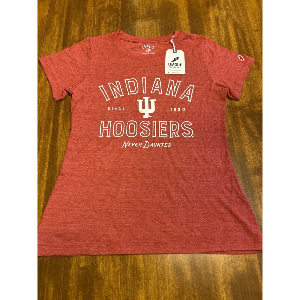 League T-Shirt Women Small Red Indiana Hoosiers NCAA Collegiate Graphic 10049